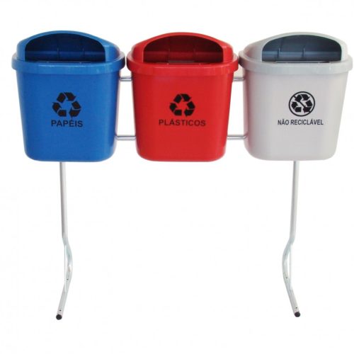 Conjunto Para Coleta Seletiva De 40L ou 50L Com 03 Lixeiras